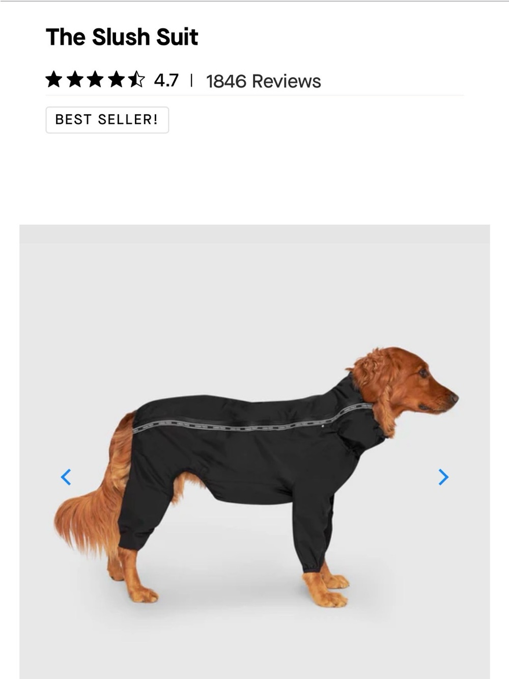 NWT CANADA POOCH | THE SLUSH SUIT | BLACK DOG RAIN JACKET - SIZE 16